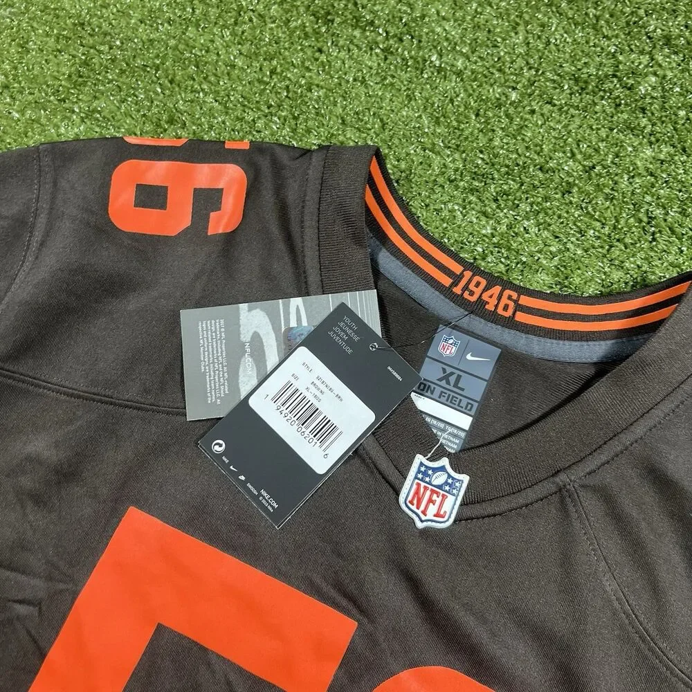 Youth Browns Number 56 Custom Named Jersey Size XL NWT